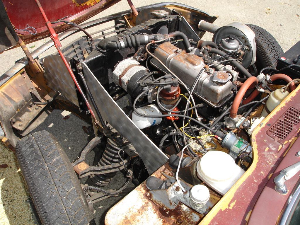 Motor de coche visto desde arriba