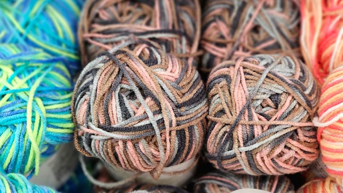 Balls of variegated yarn