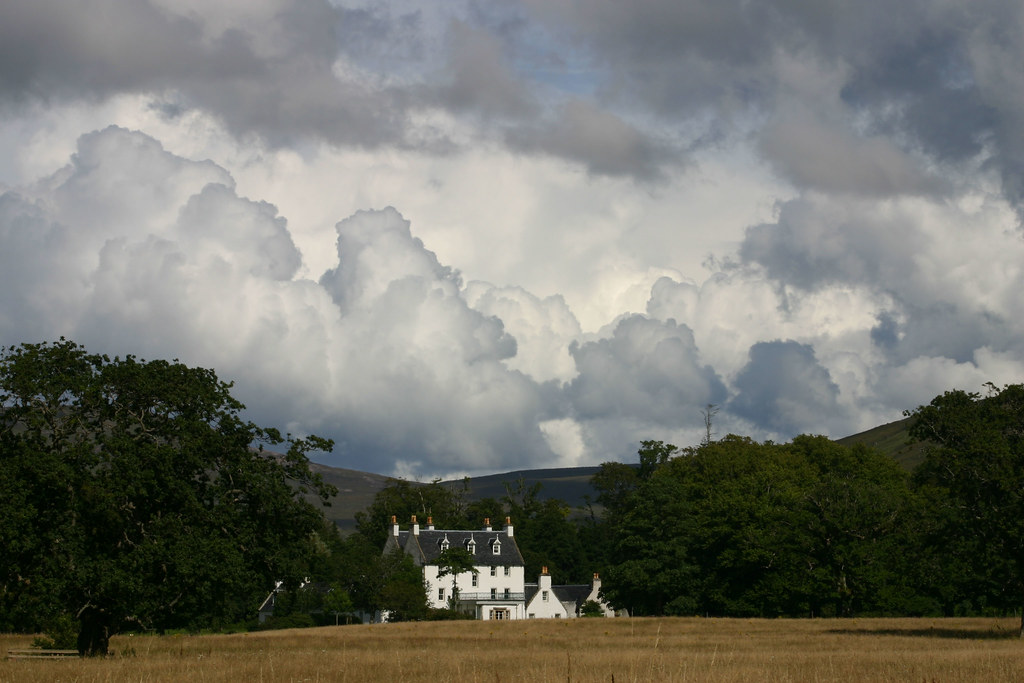 Storm clouds over houses