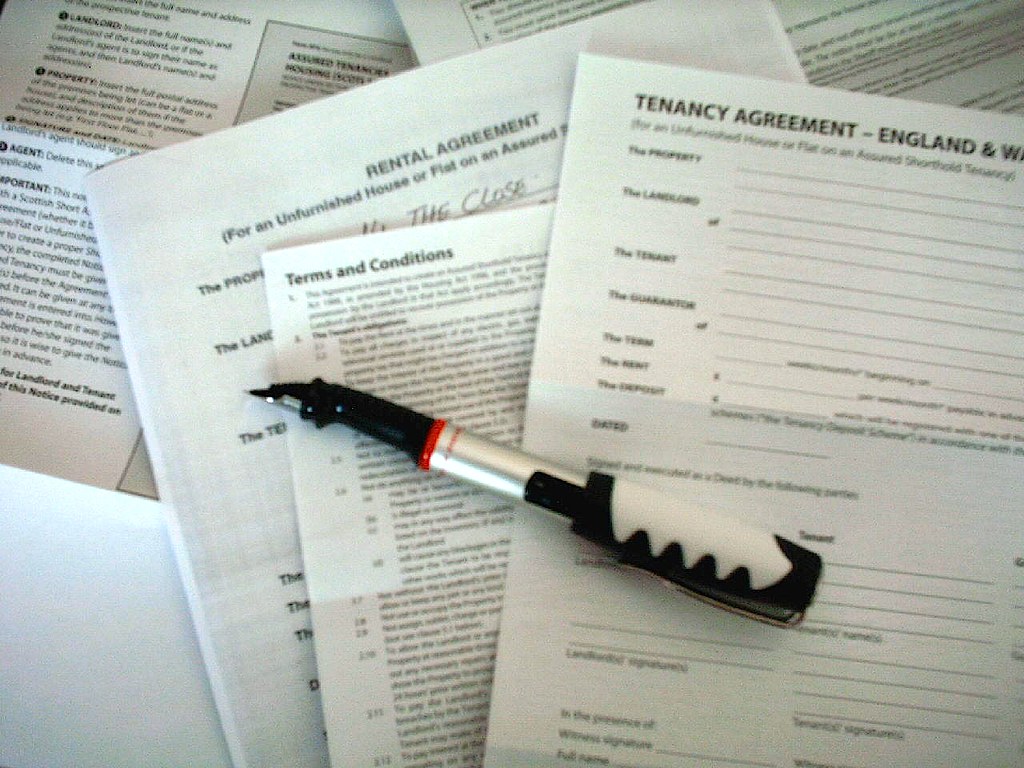 A mortgage agreement on a desk
