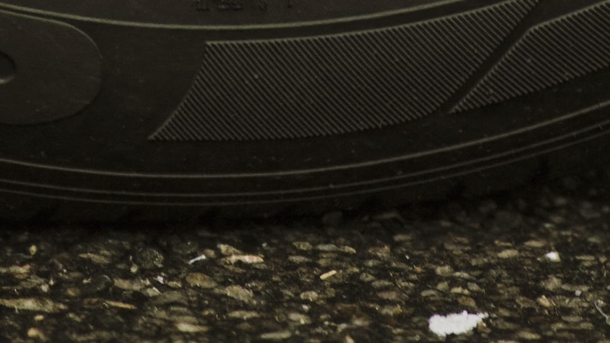 Close-up of a tyre tread