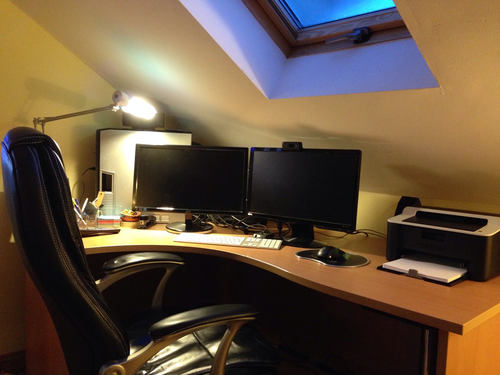 A quiet home office desk