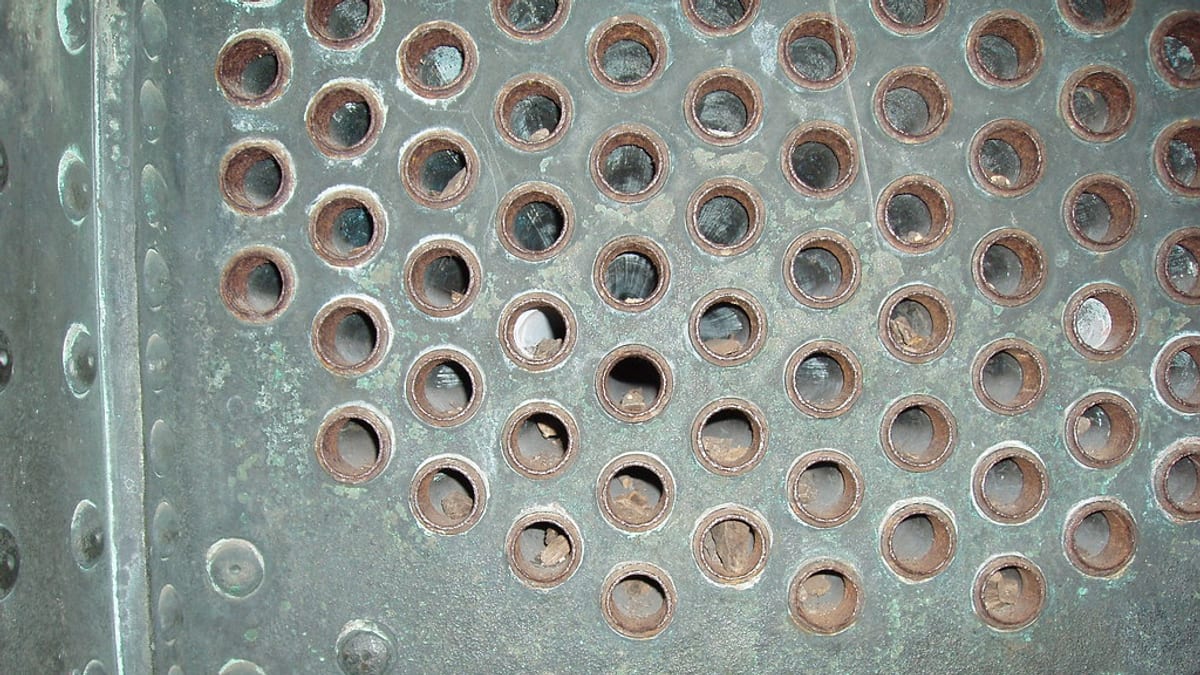 A domestic water heater in a utility space