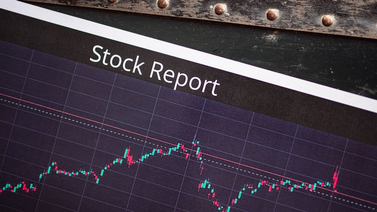 A stock report showing a price chart