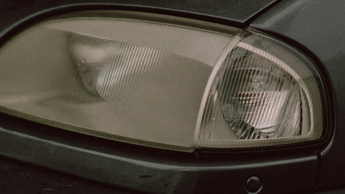 Close-up of a car headlight